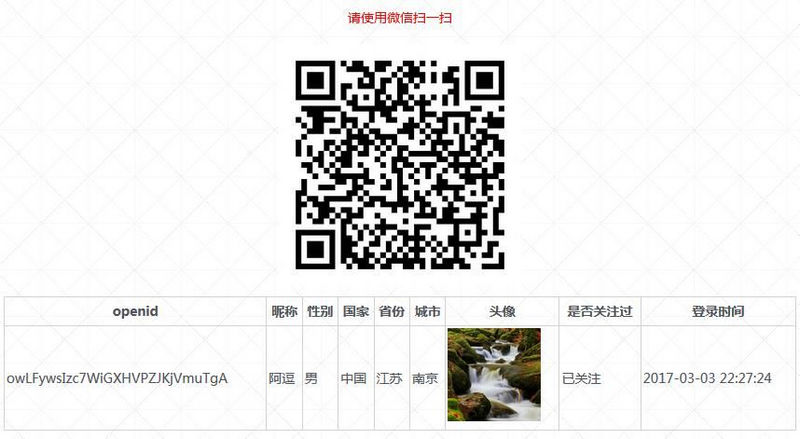 PHP微信扫码关注公众号并授权登录源码