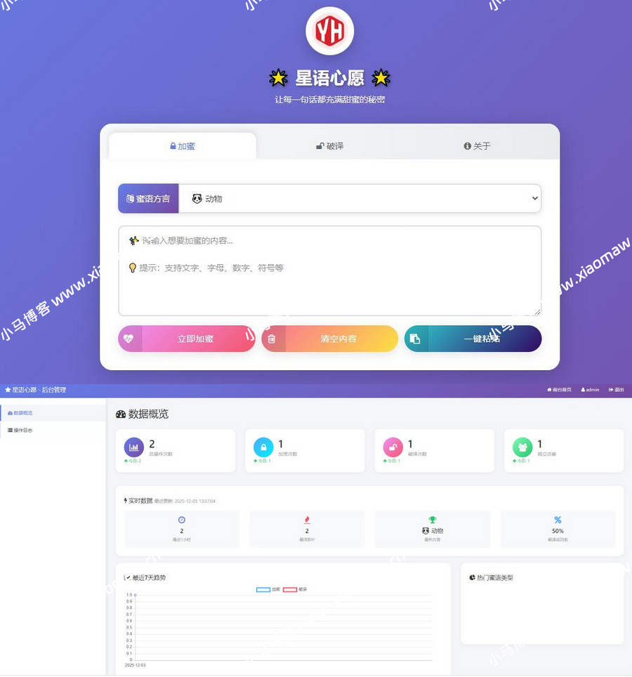 带后台星语心愿给朋友的悄悄话源码