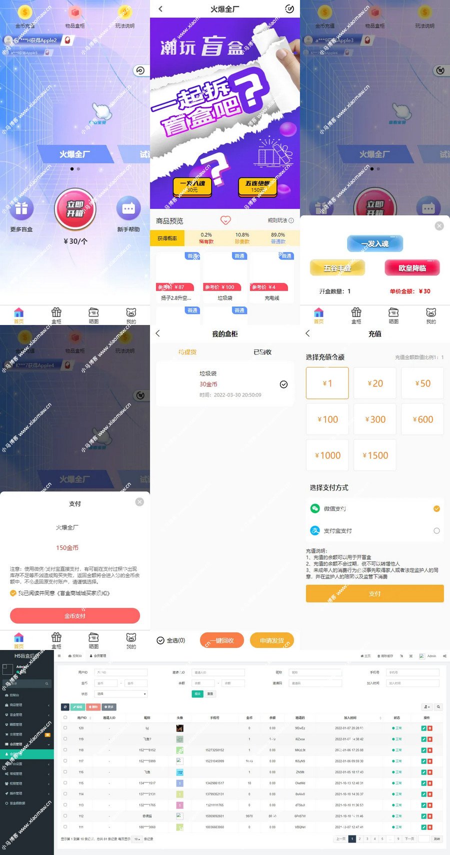 VUE礼物盲盒抽奖盲盒商城2.0源码下载+搭建视频教程