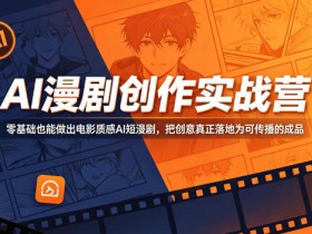 AI漫剧创作实战营，零基础也能做出电影质感AI短漫剧