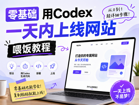 零基础用Codex一天内上线网站喂饭教程