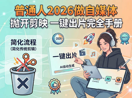 普通人2026做自媒体：抛开剪映 一键出片完全手册