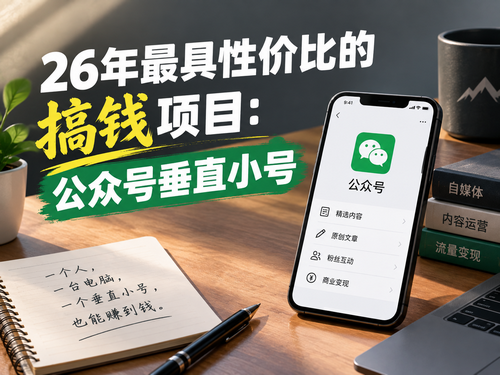 26年最具性价比的搞钱项目：公众号垂直小号