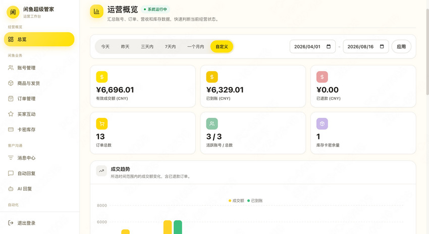 闲鱼超级管家系统开源源码