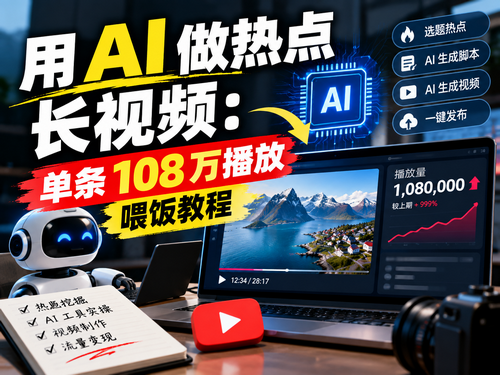用 AI 做热点长视频：单条 108 万播放喂饭教程