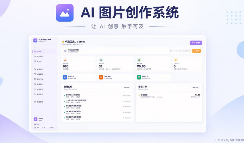 AI 图片创作系统（免费无授权版）
